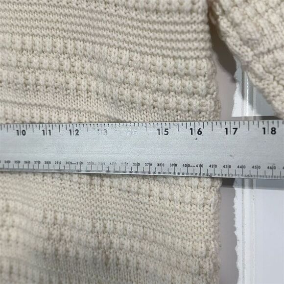 Club Monaco Women’s M Cream Cashmere Blend Sweater Wool Textured Knit Pullover - Picture 5 of 10